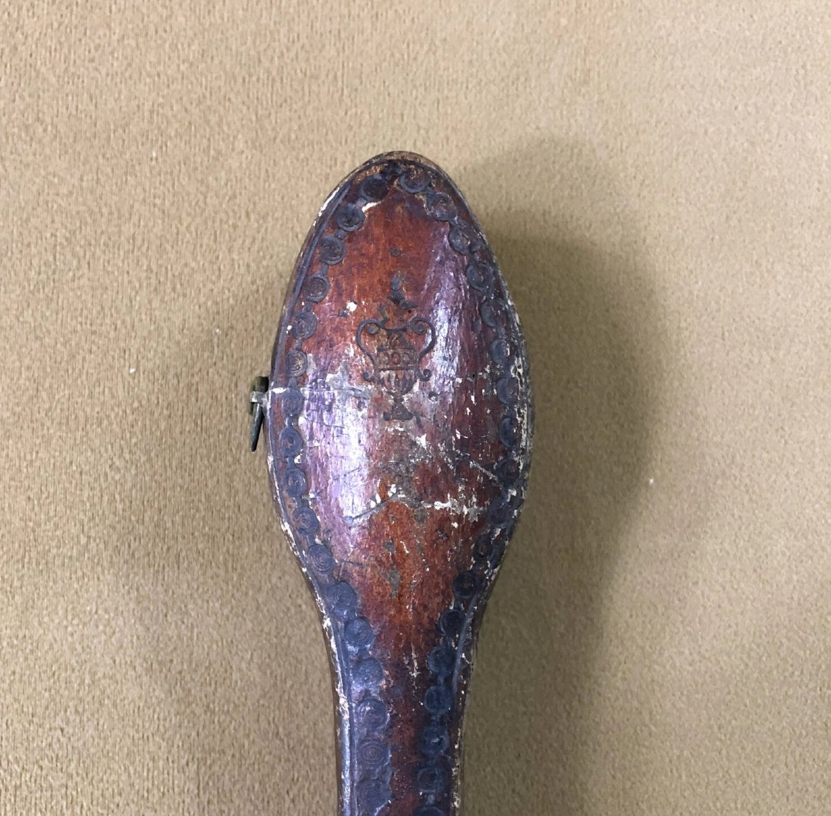 Old Leather Shaped Case For Small Solid Silver Spoons, 18th Century-photo-7
