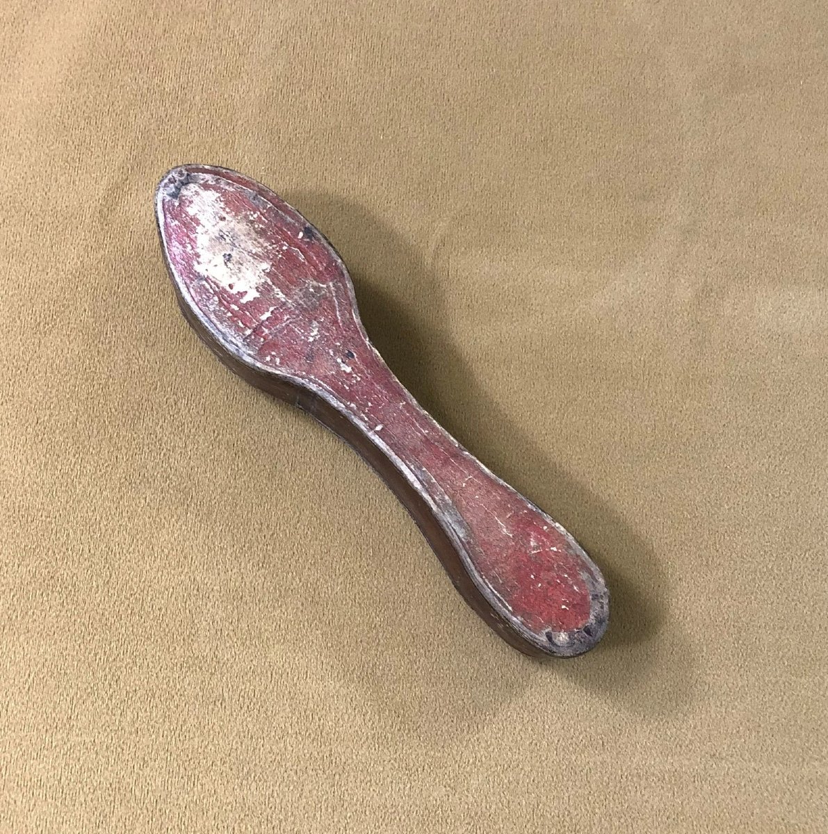 Old Leather Shaped Case For Small Solid Silver Spoons, 18th Century-photo-8