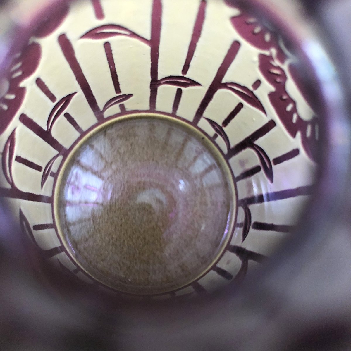 Cristalleries De Nancy - Period Art Deco Perfume Bottle In Acid-etched Crystal-photo-2