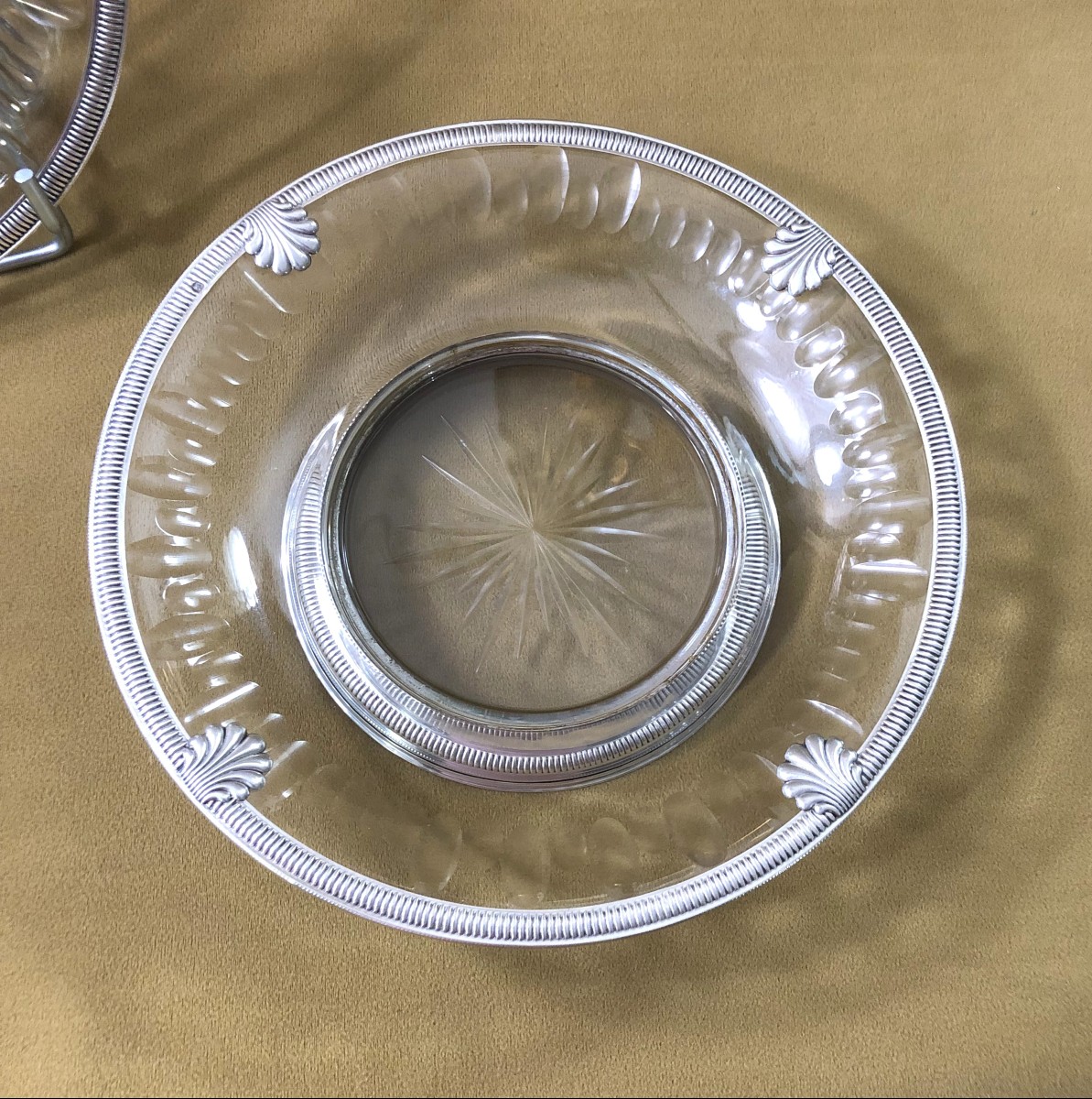 VICTOR LENEUF - paire de coupes montées en cristal taillé et argent massif MINERVE-photo-4
