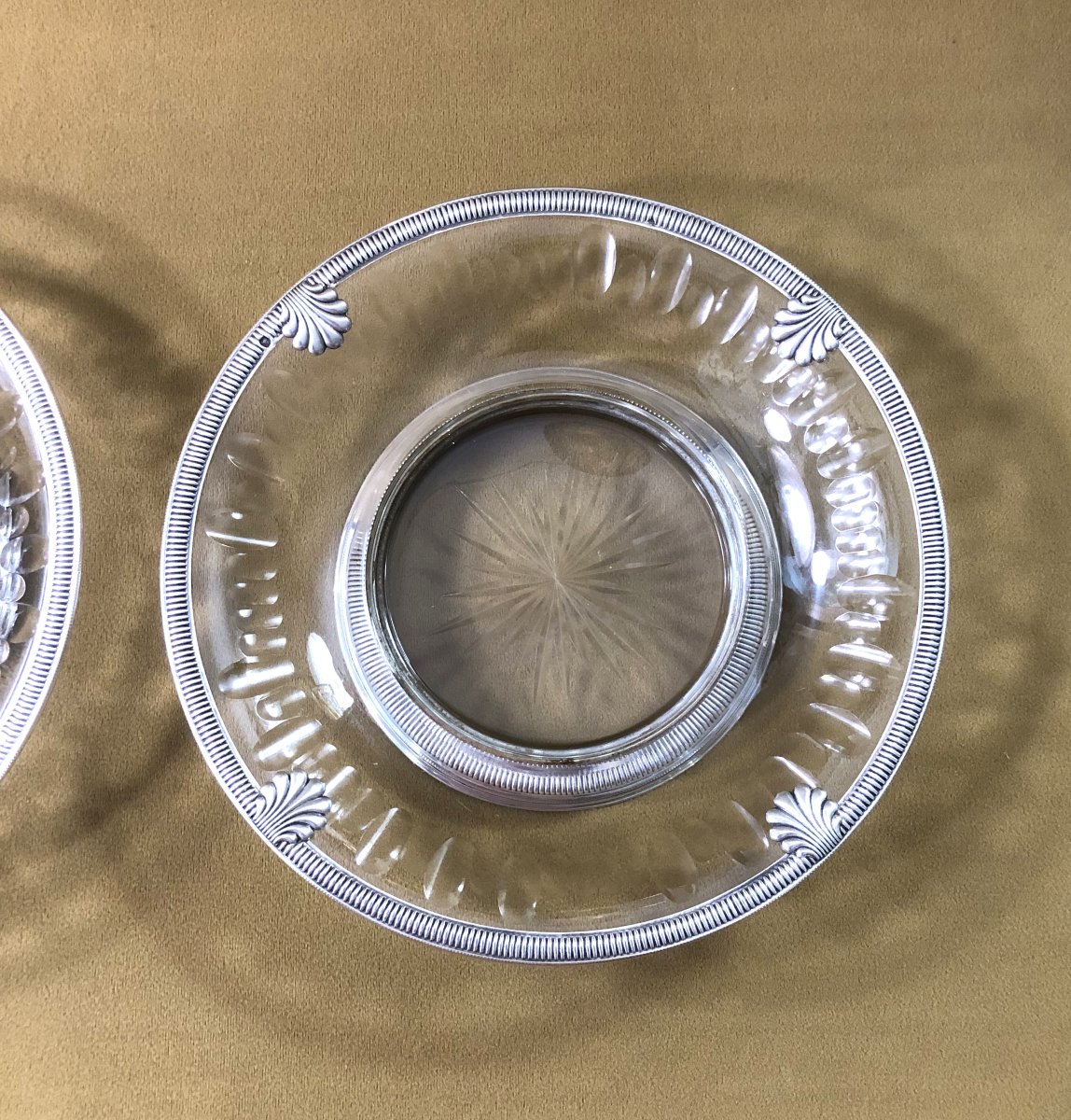 VICTOR LENEUF - paire de coupes montées en cristal taillé et argent massif MINERVE-photo-6