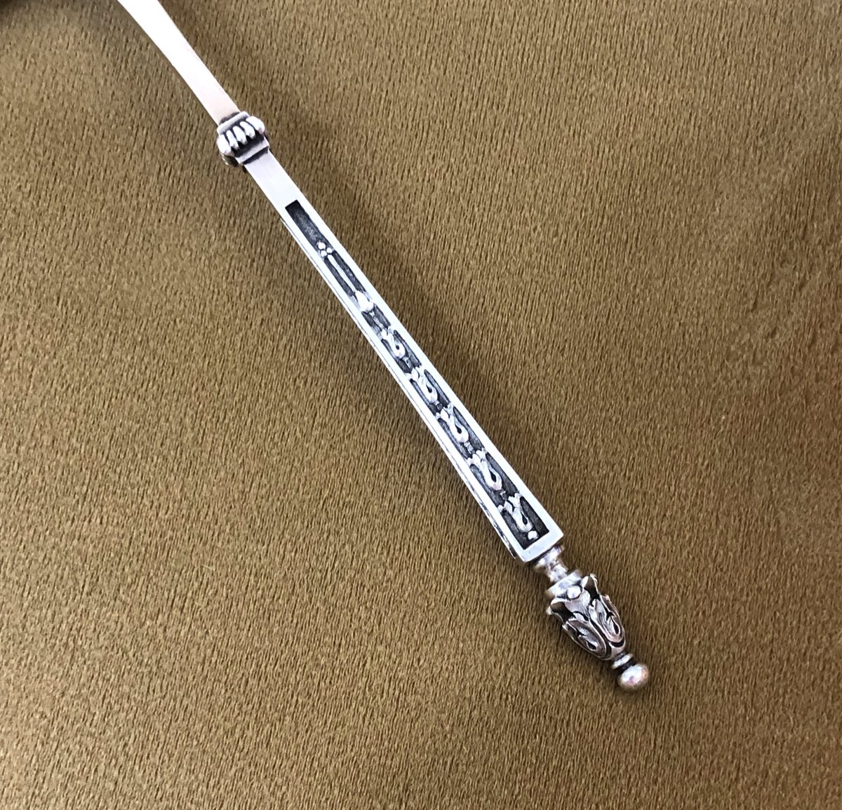 Charles Merite - Solid Silver And Vermeil Strawberry Shovel Minerva Neo Gothic Decor-photo-2