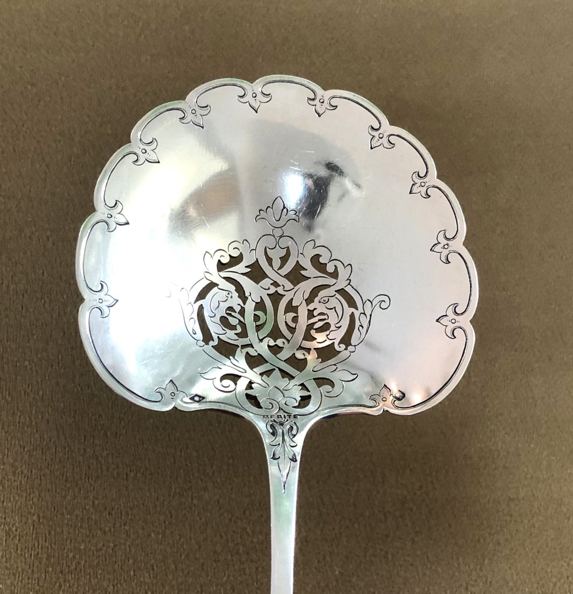 Charles Merite - Solid Silver And Vermeil Strawberry Shovel Minerva Neo Gothic Decor-photo-3