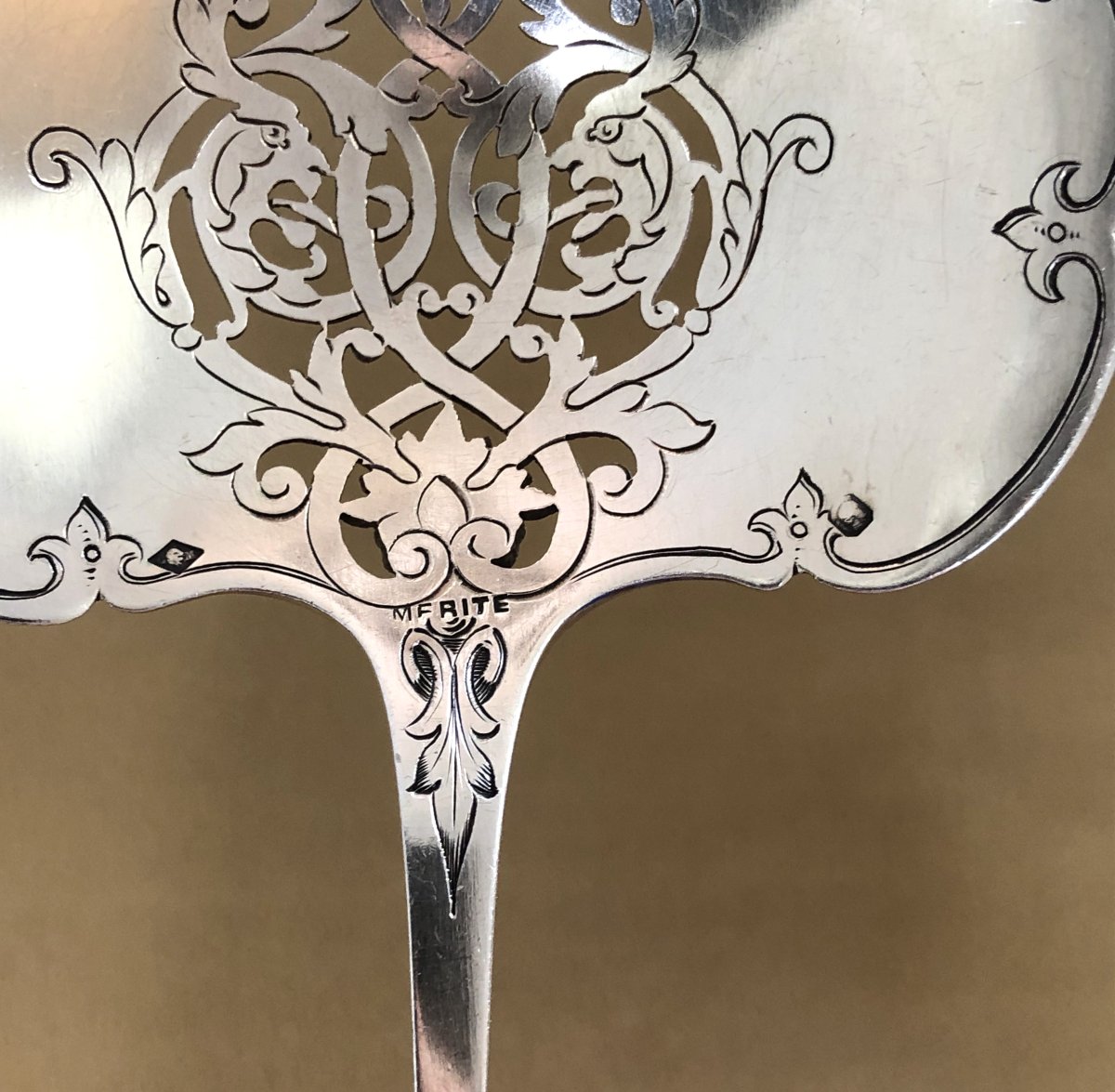 Charles Merite - Solid Silver And Vermeil Strawberry Shovel Minerva Neo Gothic Decor-photo-4