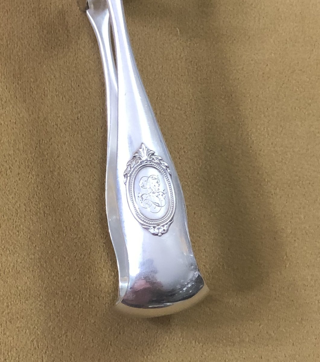 Hénin & Fils - Minerve Solid Silver Asparagus Tongs-photo-4