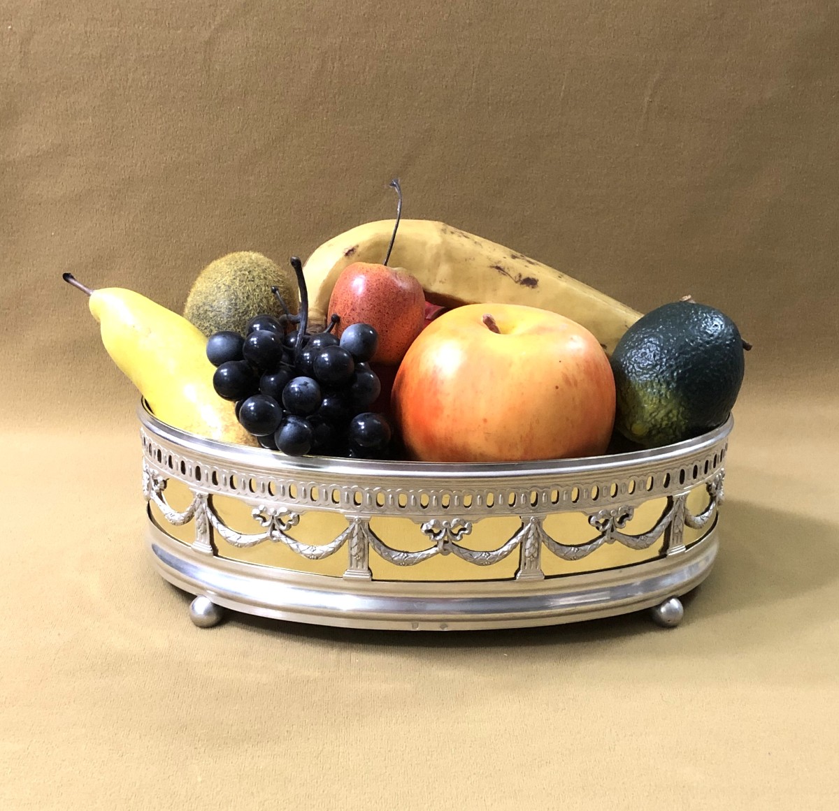 FOUQUET LAPAR-  jardinière de table en argent massif MINERVE décor LOUIS XVI-photo-2