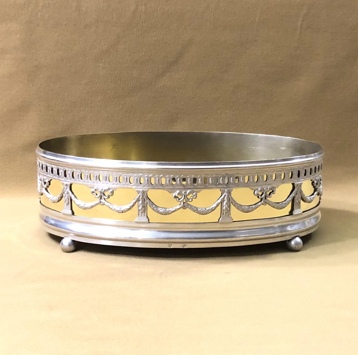 FOUQUET LAPAR-  jardinière de table en argent massif MINERVE décor LOUIS XVI-photo-3
