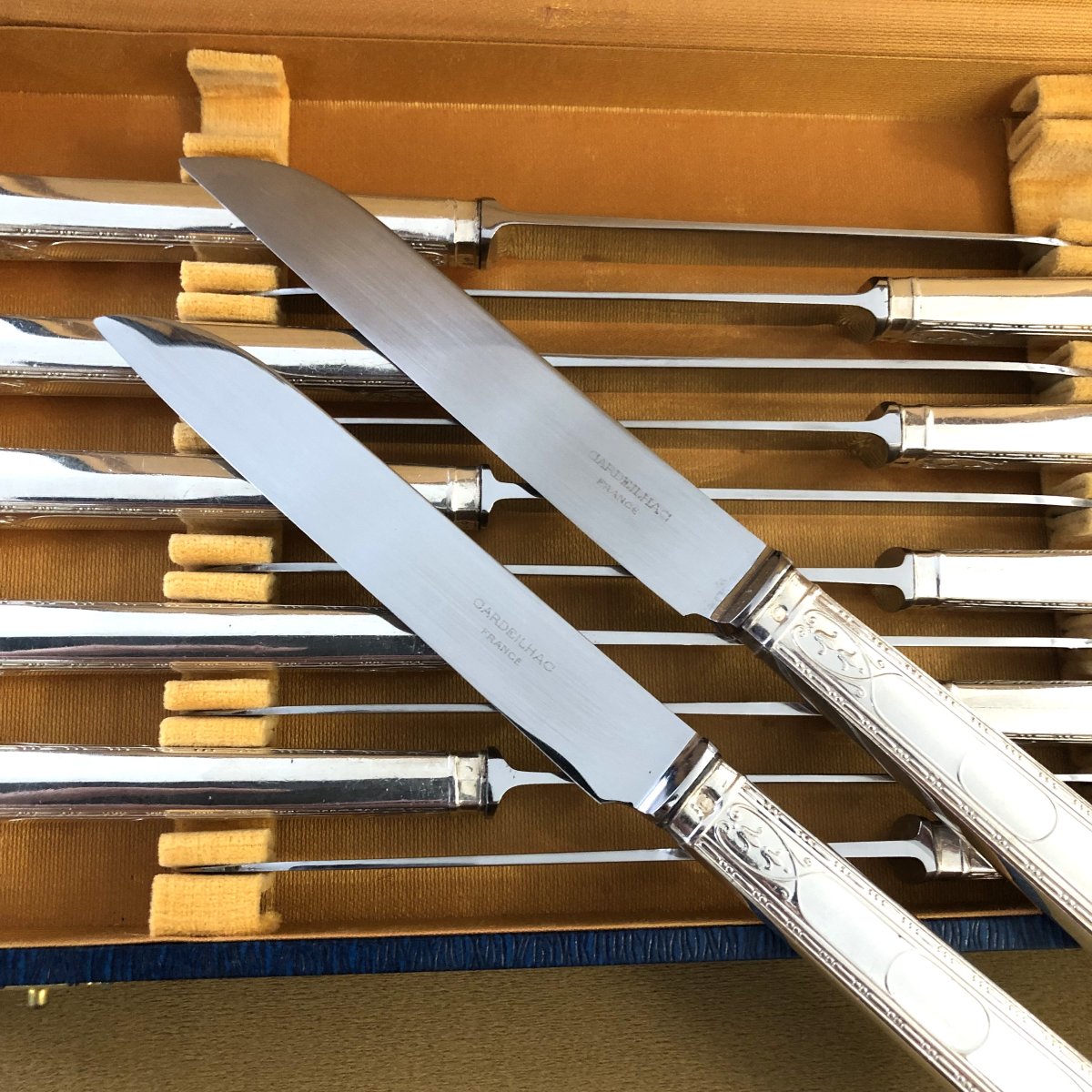 Christofle And Cardeilhac - 12 Dessert Knives - Brienne Model-photo-3