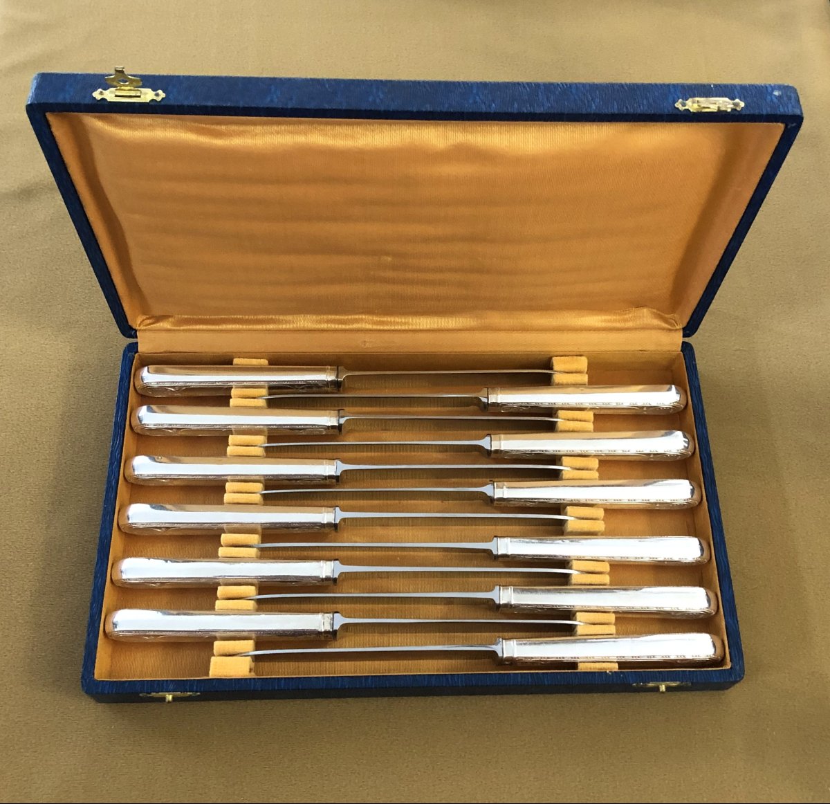 Christofle And Cardeilhac - 12 Dessert Knives - Brienne Model-photo-4