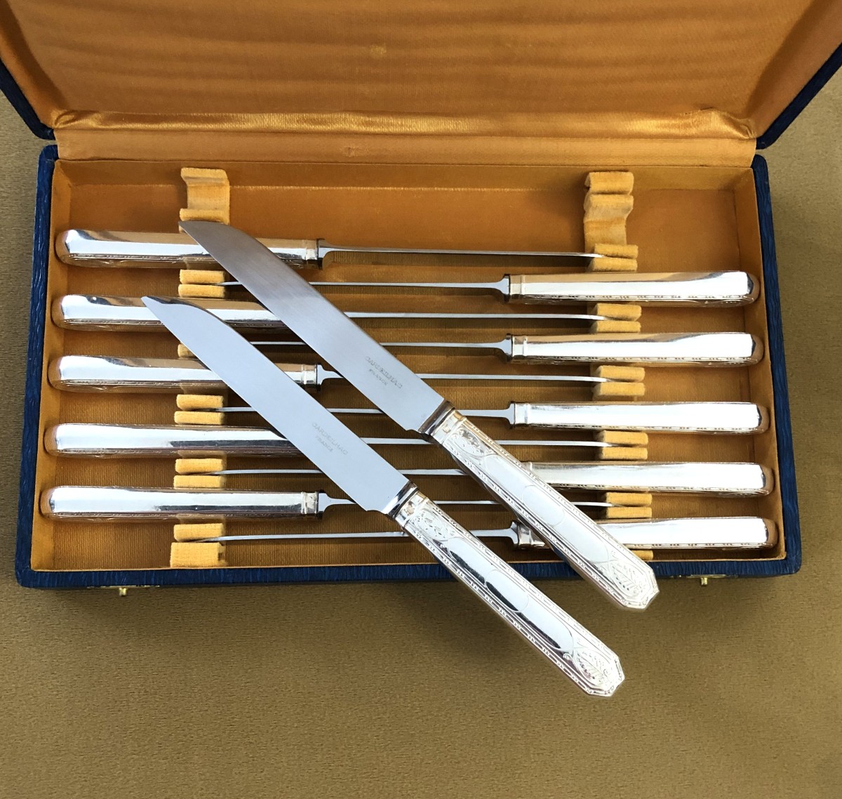 Christofle And Cardeilhac - 12 Dessert Knives - Brienne Model