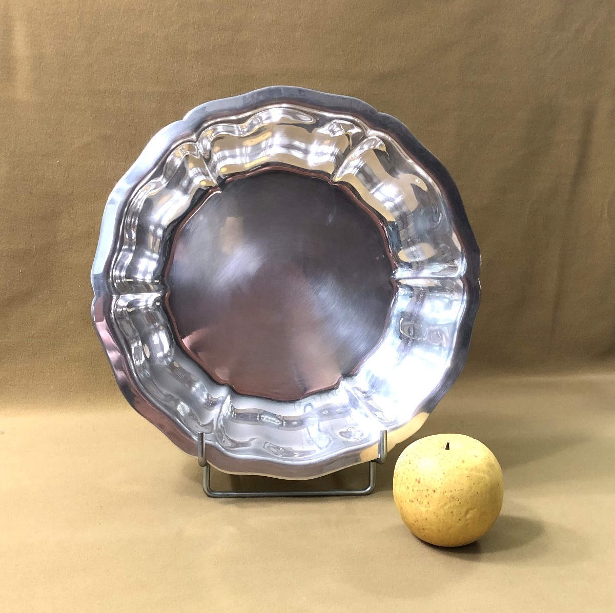 Minerve Solid Silver Salad Bowl / Vegetable Bowl, Model With Scalloped Edge.-photo-2