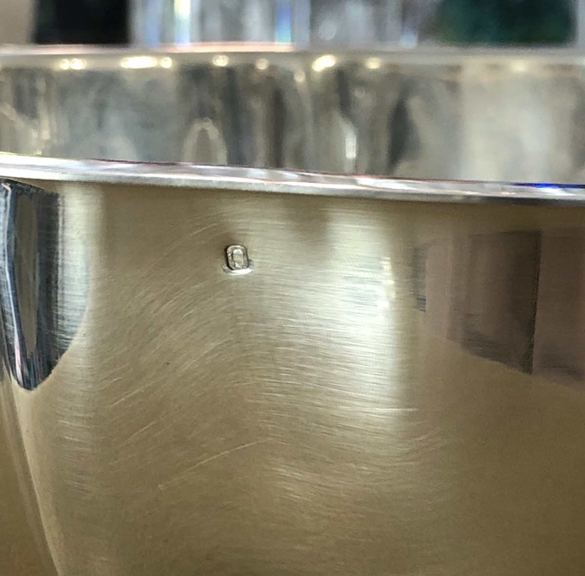 Minerve Solid Silver Salad Bowl / Vegetable Bowl, Model With Scalloped Edge.-photo-4