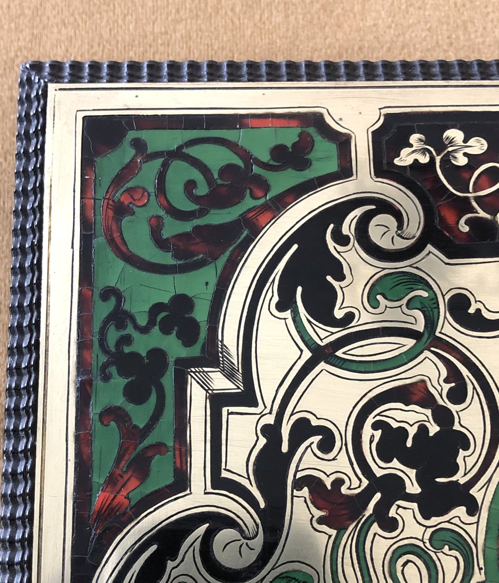 service à thé en vermeil MINERVE - coffret en marqueterie BOULLE-photo-7