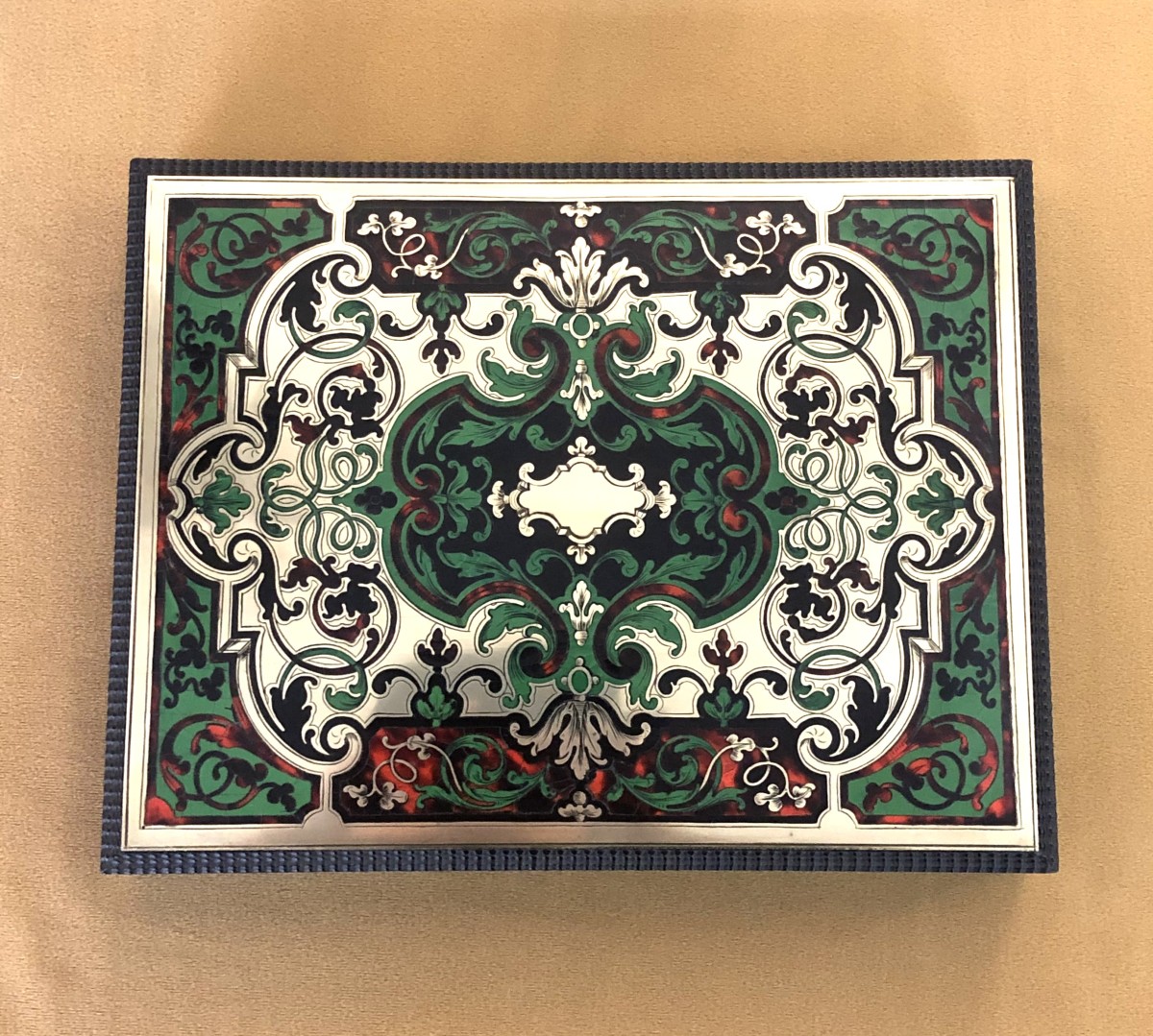 service à thé en vermeil MINERVE - coffret en marqueterie BOULLE