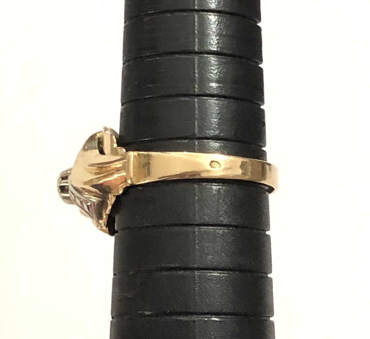 Antique Jewelry - 18-carat Gold Ring Set With A Diamond - Size 58-photo-3