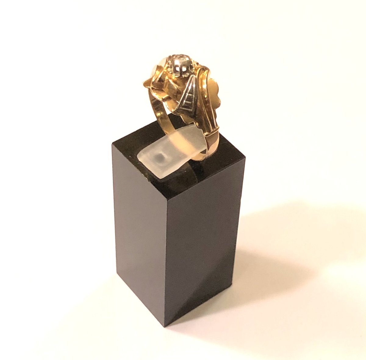 Antique Jewelry - 18-carat Gold Ring Set With A Diamond - Size 58-photo-7