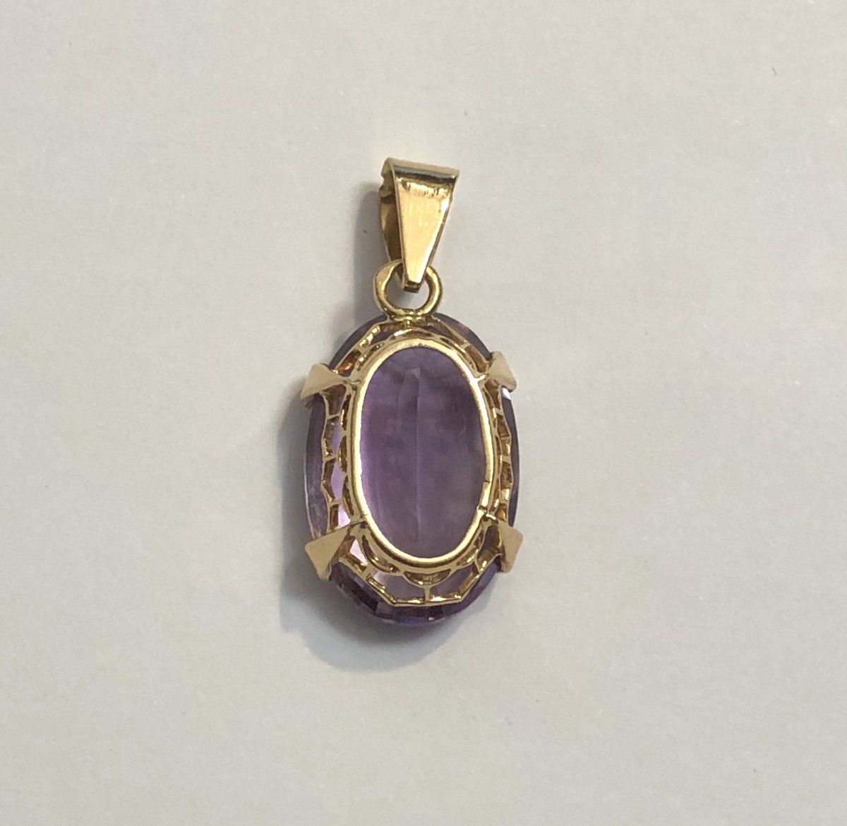 Jewelry - 18-carat Gold Pendant Set With A Beautiful Cut Amethyst-photo-4