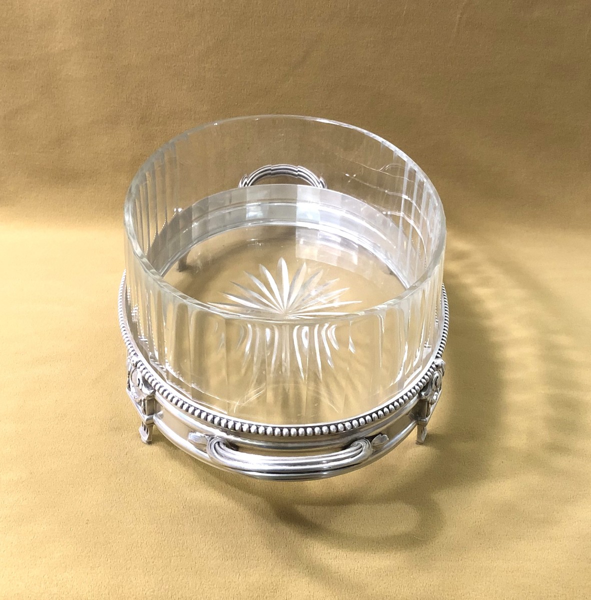 Antique Louis XVI Table Centerpiece In Solid Silver Minerve And Crystal-photo-3