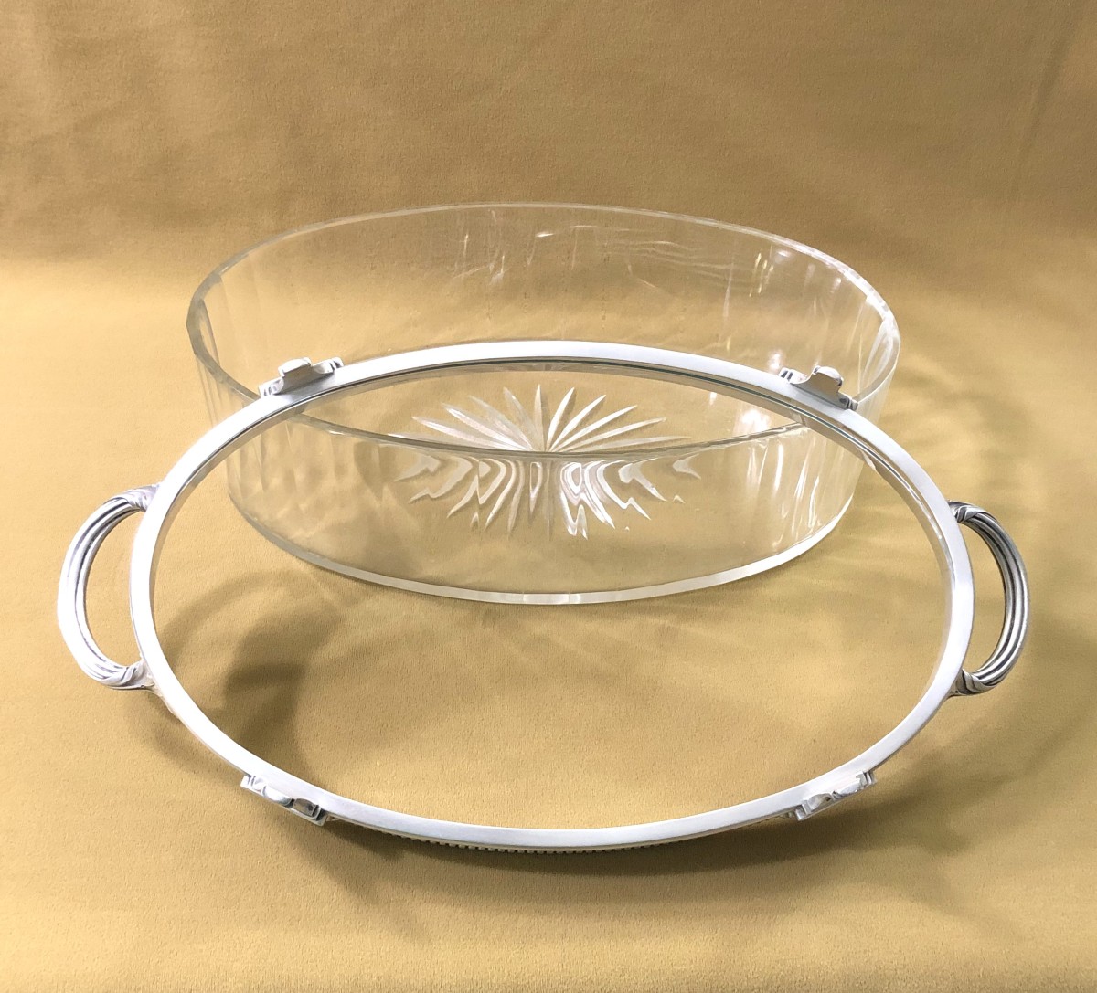 Antique Louis XVI Table Centerpiece In Solid Silver Minerve And Crystal-photo-7