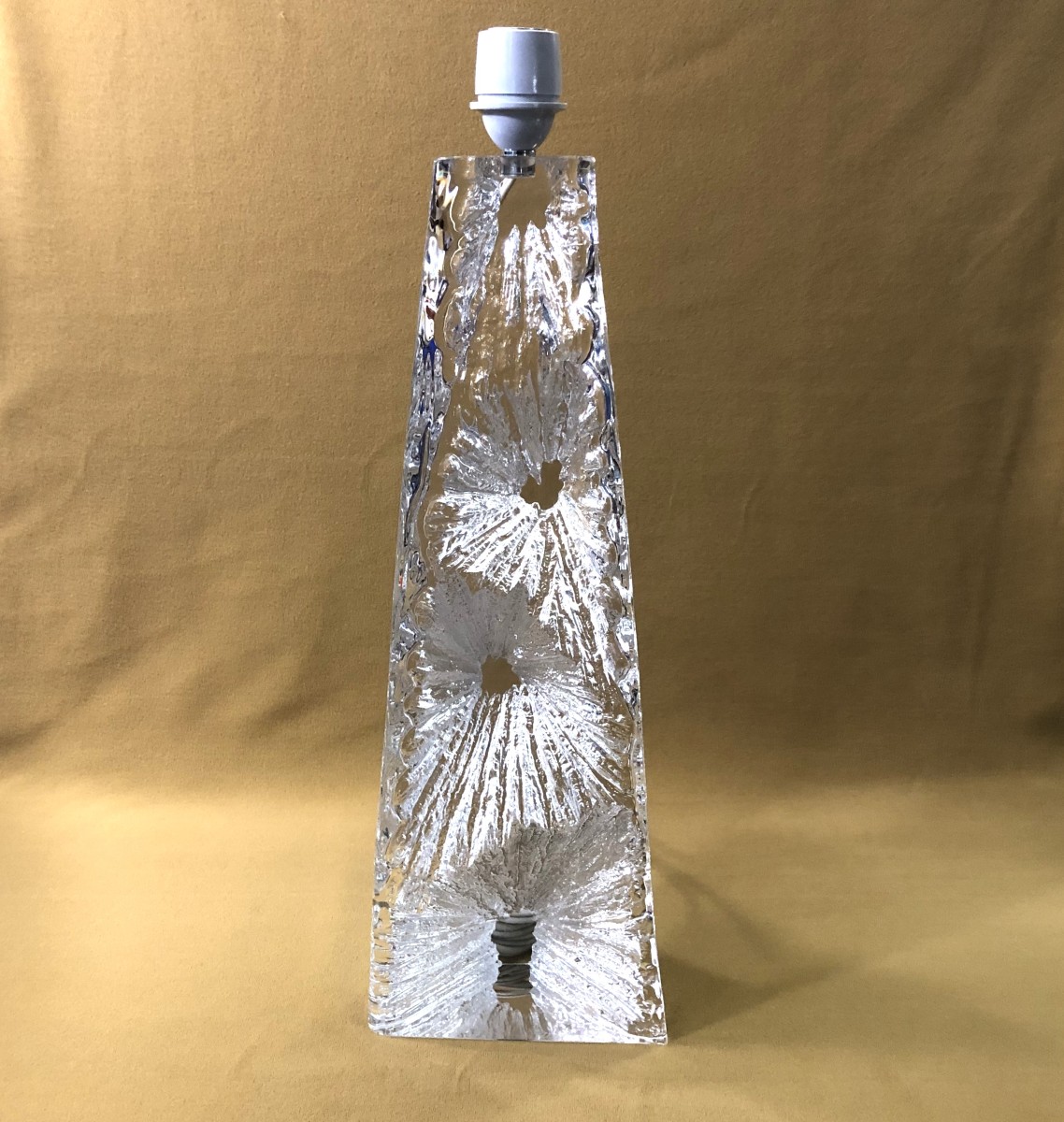 Daum - Large Designer Crystal Lamp Base, Cratere Model-photo-4