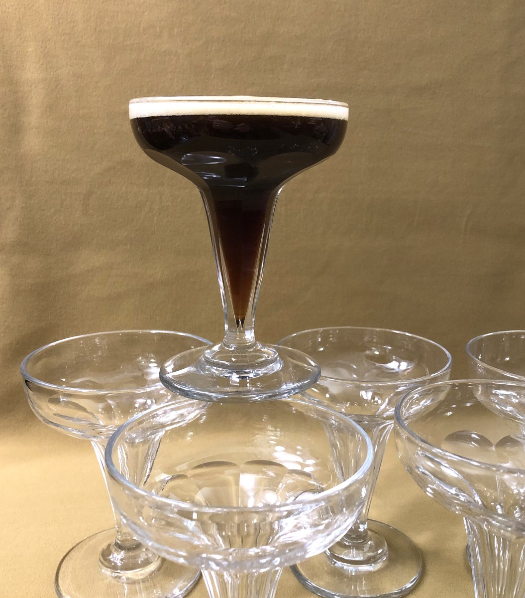 6 Champenoises Cut Crystal Champagne Glasses With Hollow Stems-photo-2
