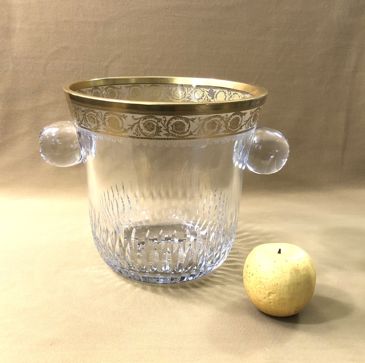 SAINT LOUIS - seau à champagne en cristal signé, modèle THISTLE OR-photo-3