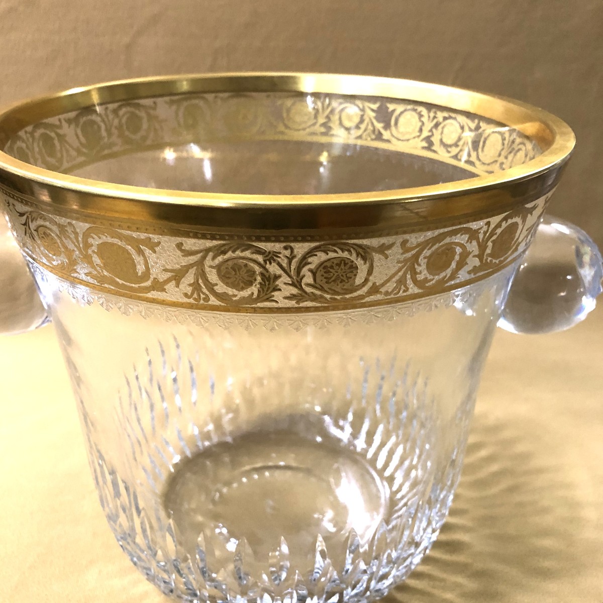 SAINT LOUIS - seau à champagne en cristal signé, modèle THISTLE OR-photo-4