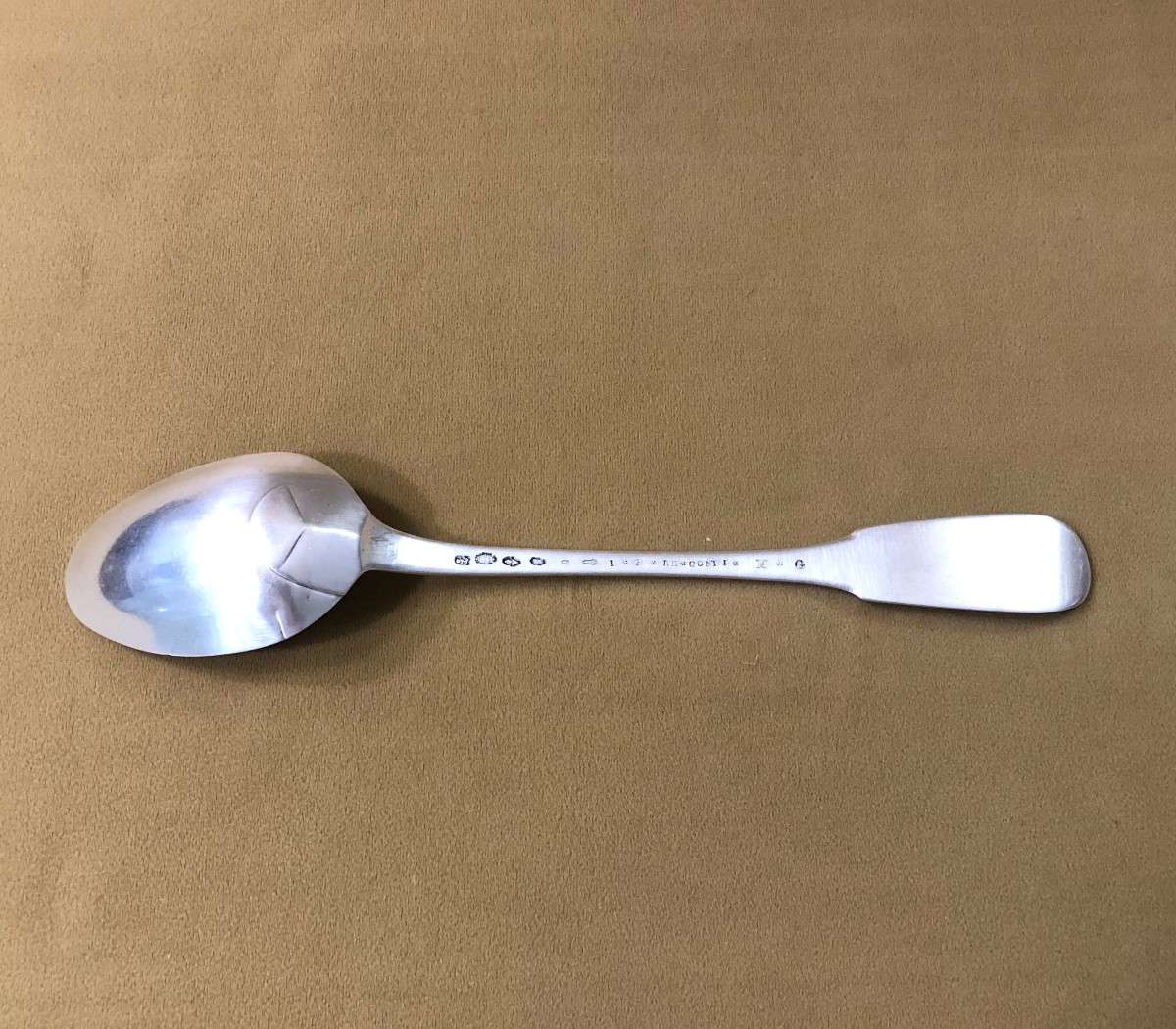 Rondot In Troyes - Solid Silver Stew Spoon, 18th Century Farmers General Hallmarks-photo-3