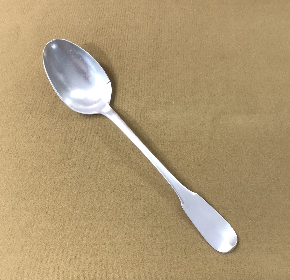 Rondot In Troyes - Solid Silver Stew Spoon, 18th Century Farmers General Hallmarks-photo-1