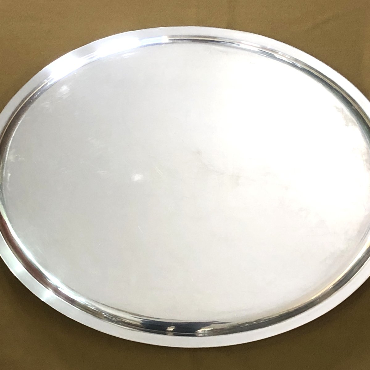Christofle - Oval Silver-plated Metal Serving Tray, Louis XIV Model, "à La Bérain" Decoration-photo-2