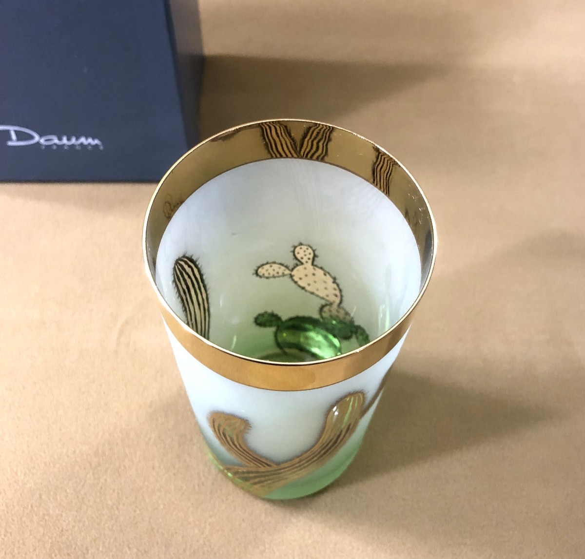 Cactus Crystal Glass/mug, Signed Daum France By Hilton Mac Connico-photo-3