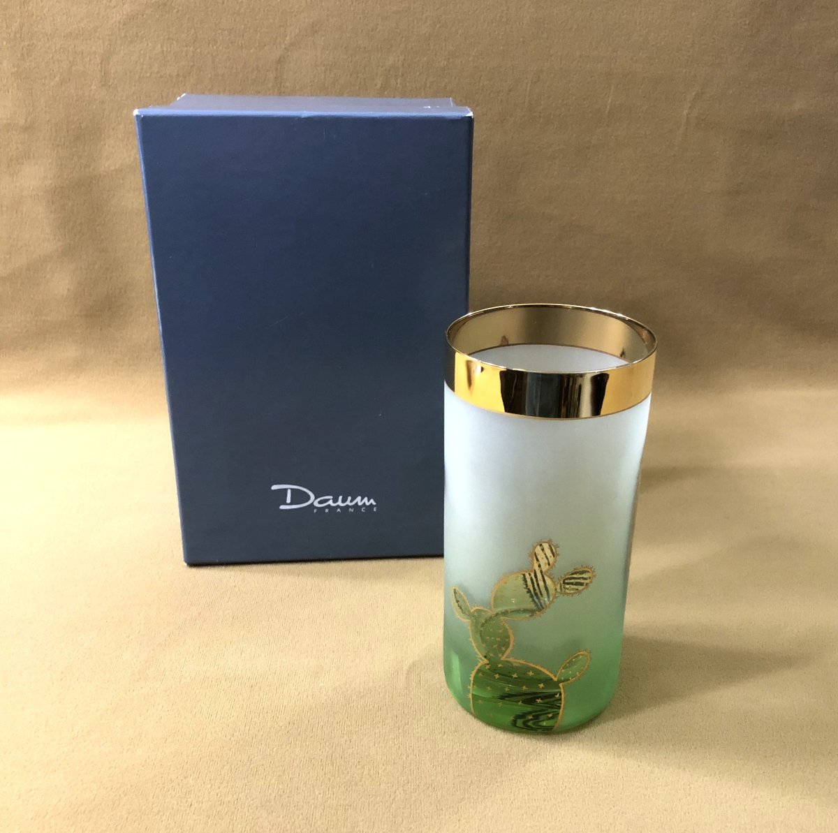 Cactus Crystal Glass/mug, Signed Daum France By Hilton Mac Connico-photo-2