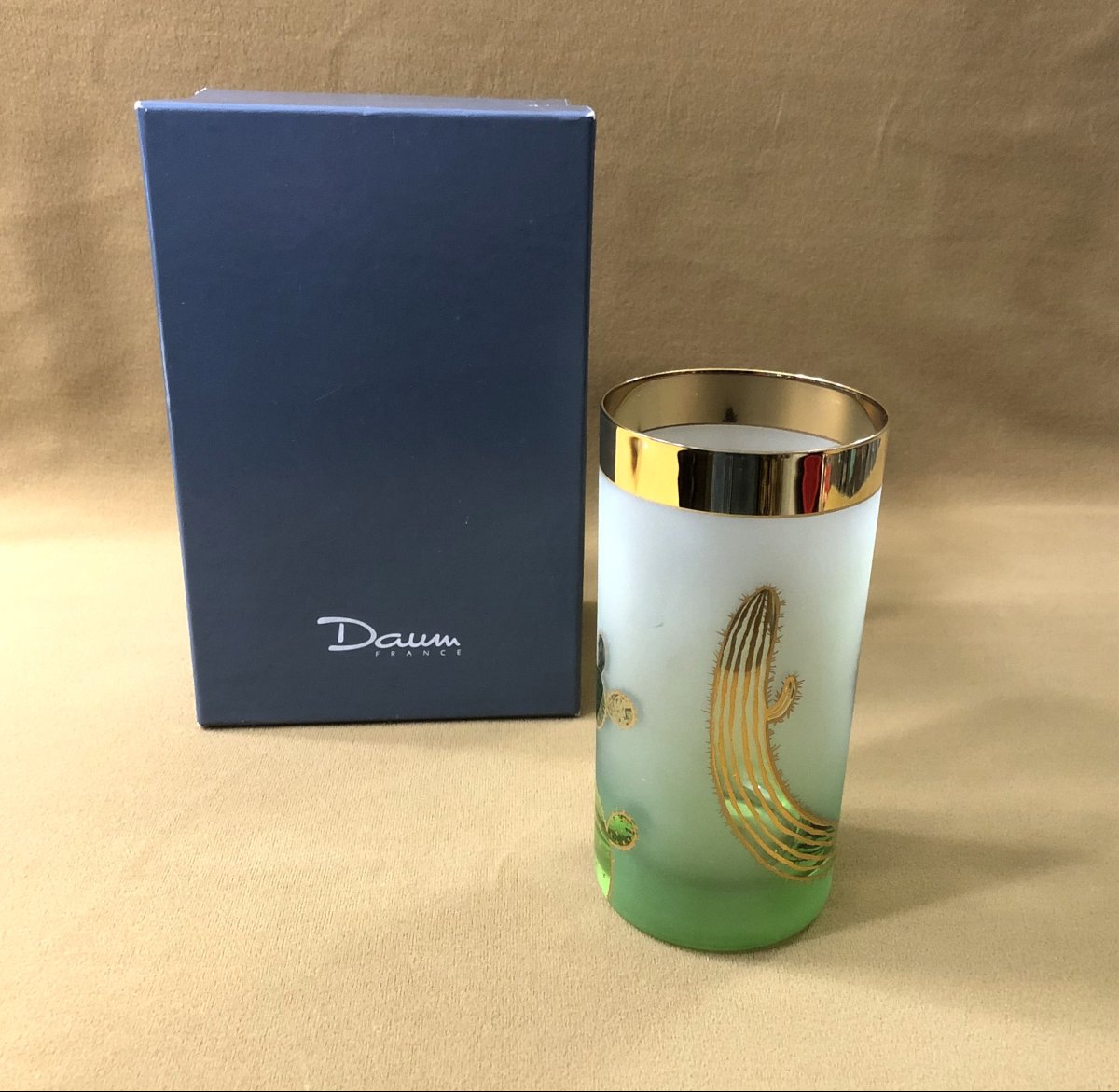 Cactus Crystal Glass/mug, Signed Daum France By Hilton Mac Connico-photo-3