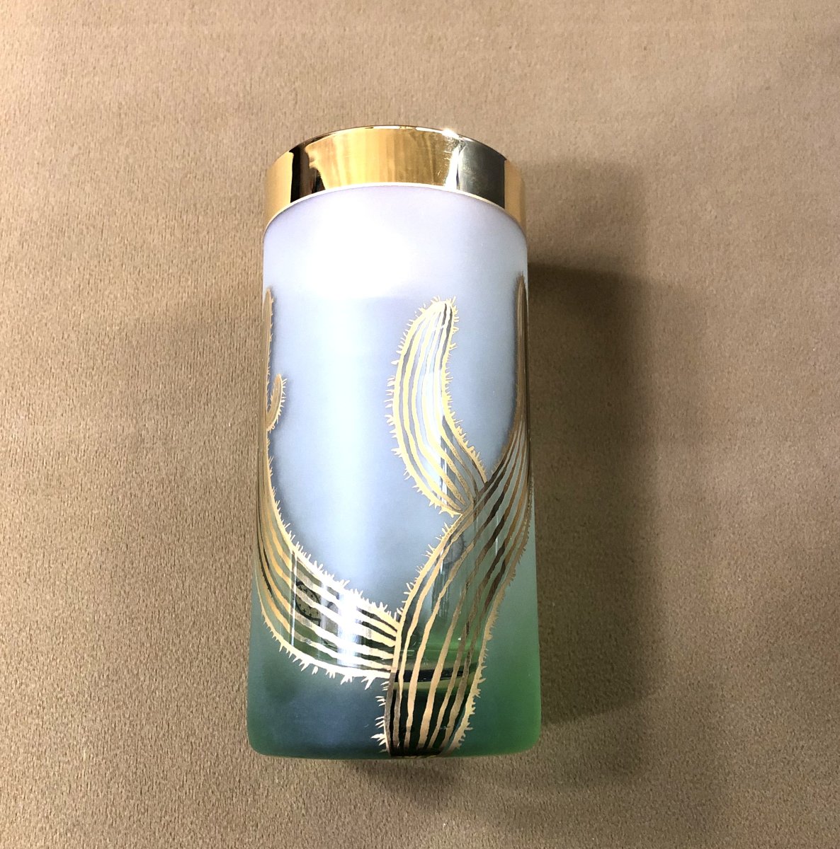 Cactus Crystal Glass/mug, Signed Daum France By Hilton Mac Connico-photo-5