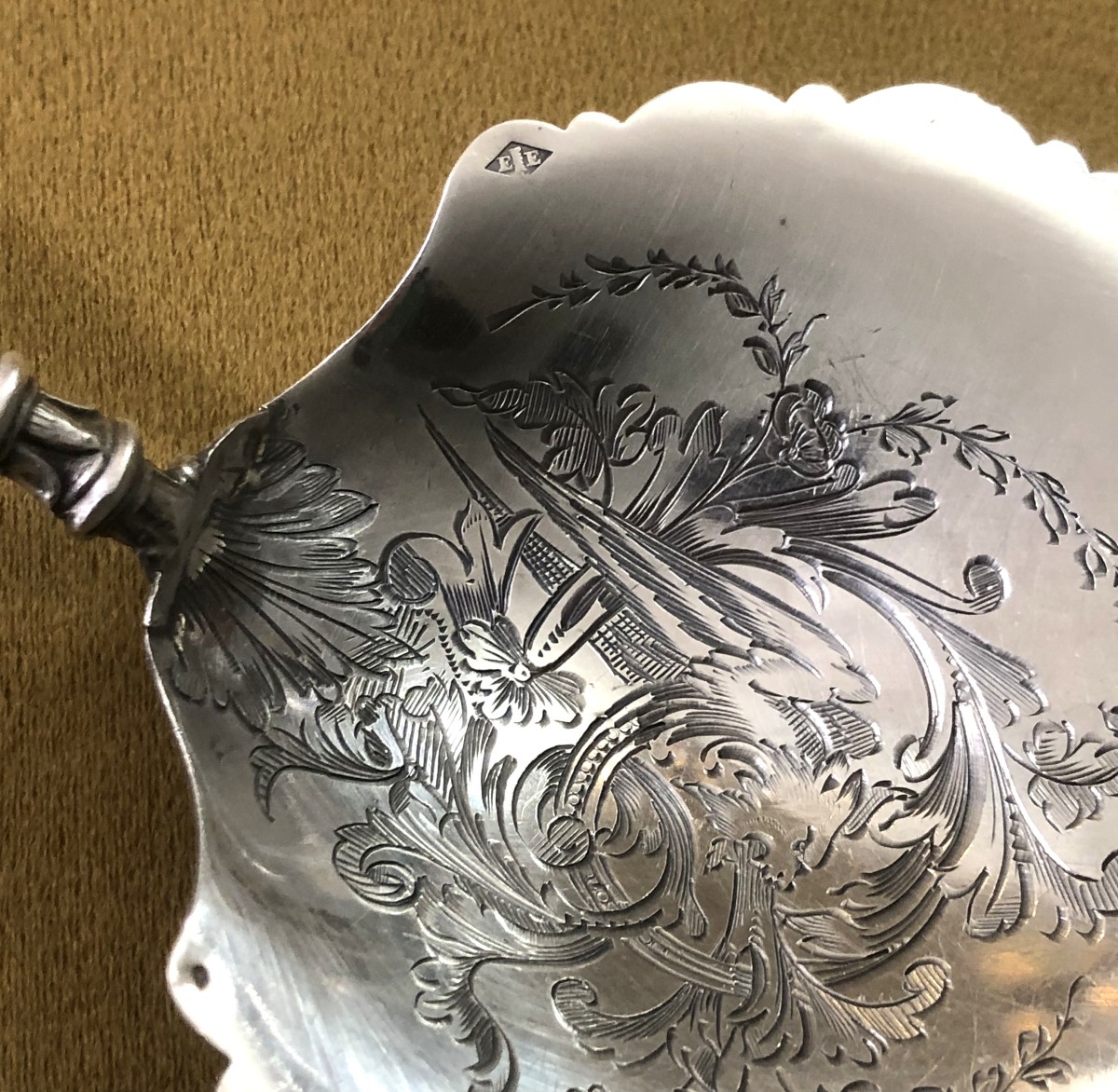 Egalon Elisa - Solid Silver Strawberry Shovel With Neo-gothic Decoration, Late 19th Century-photo-2