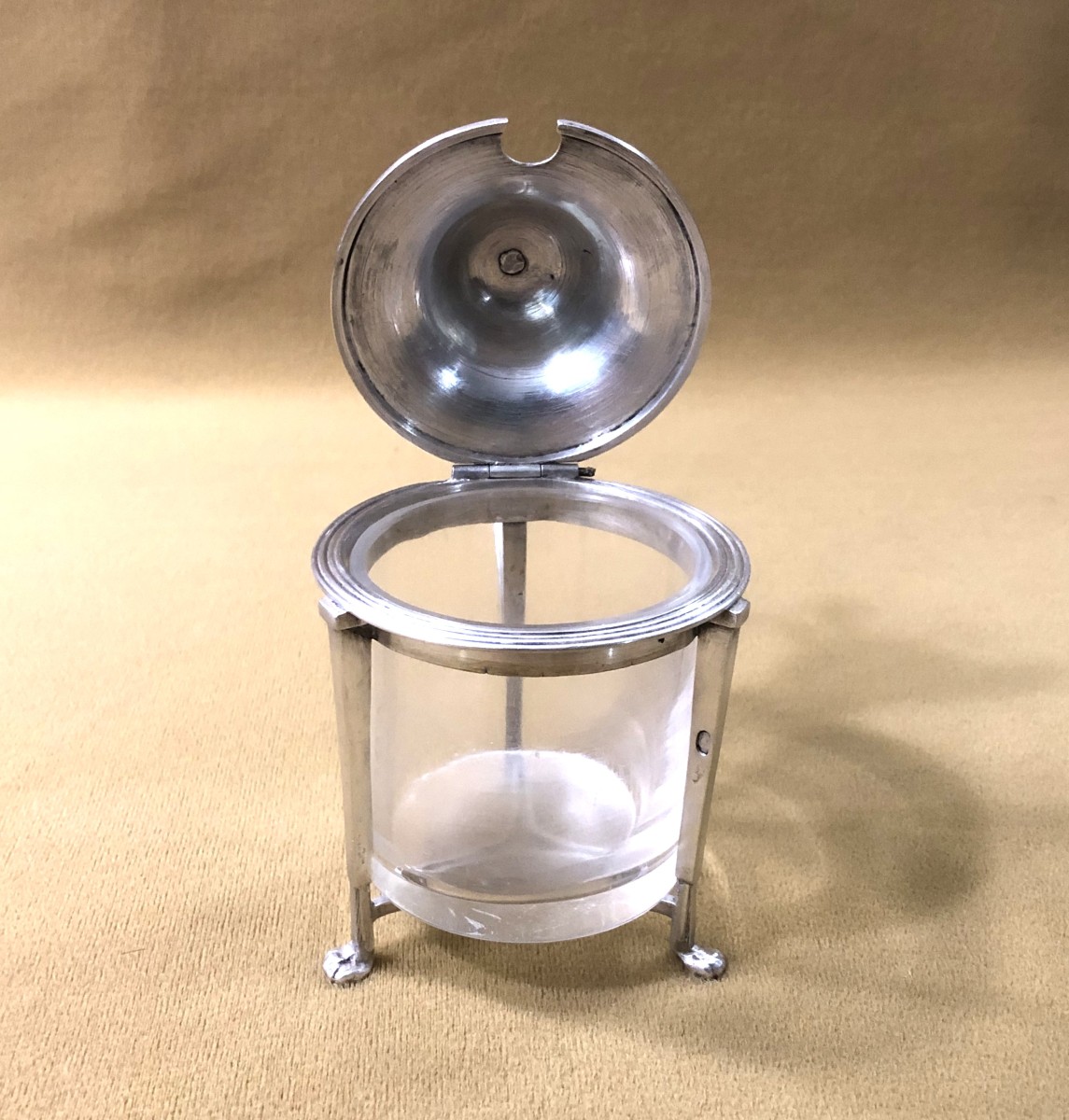 Solid Silver Mustard Pot From The Empire-consulate Period, Rooster Hallmark-photo-5