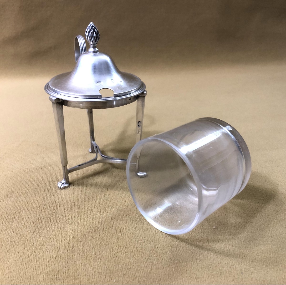 Solid Silver Mustard Pot From The Empire-consulate Period, Rooster Hallmark-photo-7