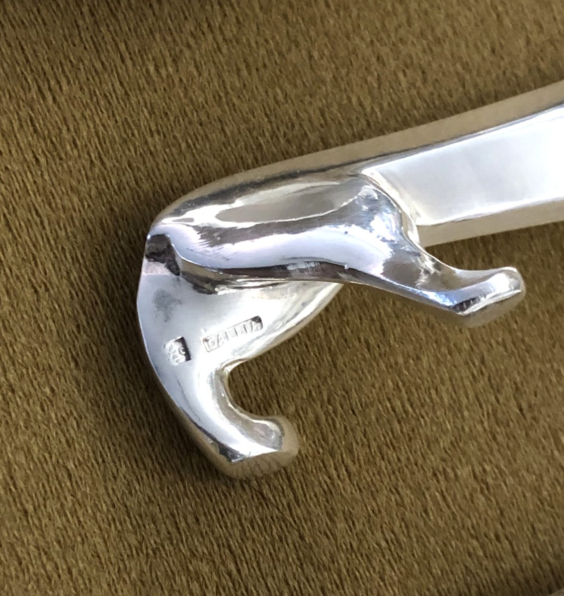 12 portes - couteaux animaliers GALLIA (maison CHRISTOFLE) par SANDOZ en métal argenté-photo-2