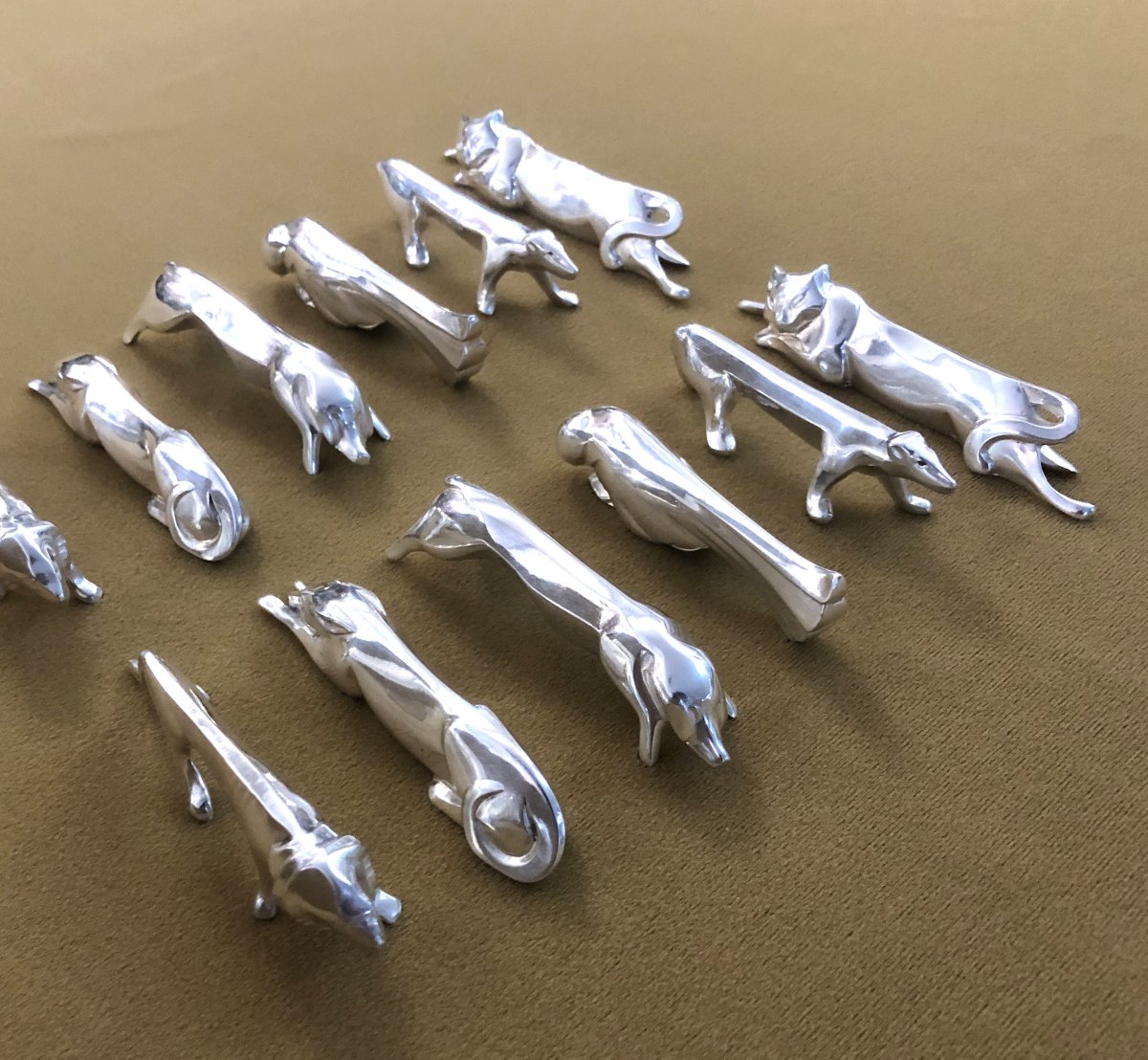 12 portes - couteaux animaliers GALLIA (maison CHRISTOFLE) par SANDOZ en métal argenté-photo-5