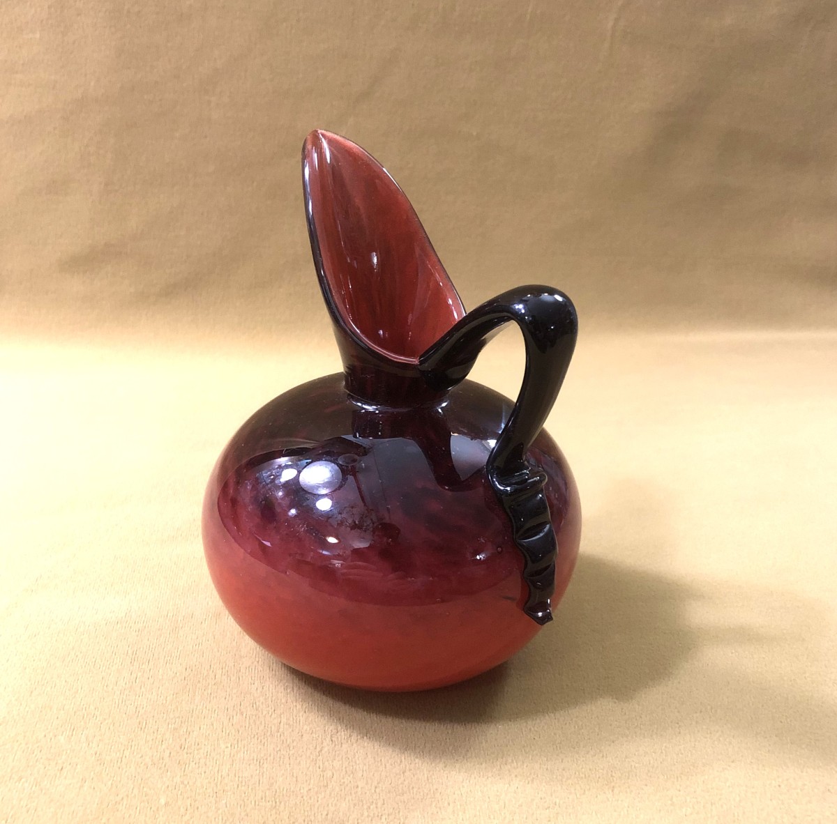 ancien pichet / verseuse ART DECO en verre marmoréen signé SCHNEIDER-photo-2