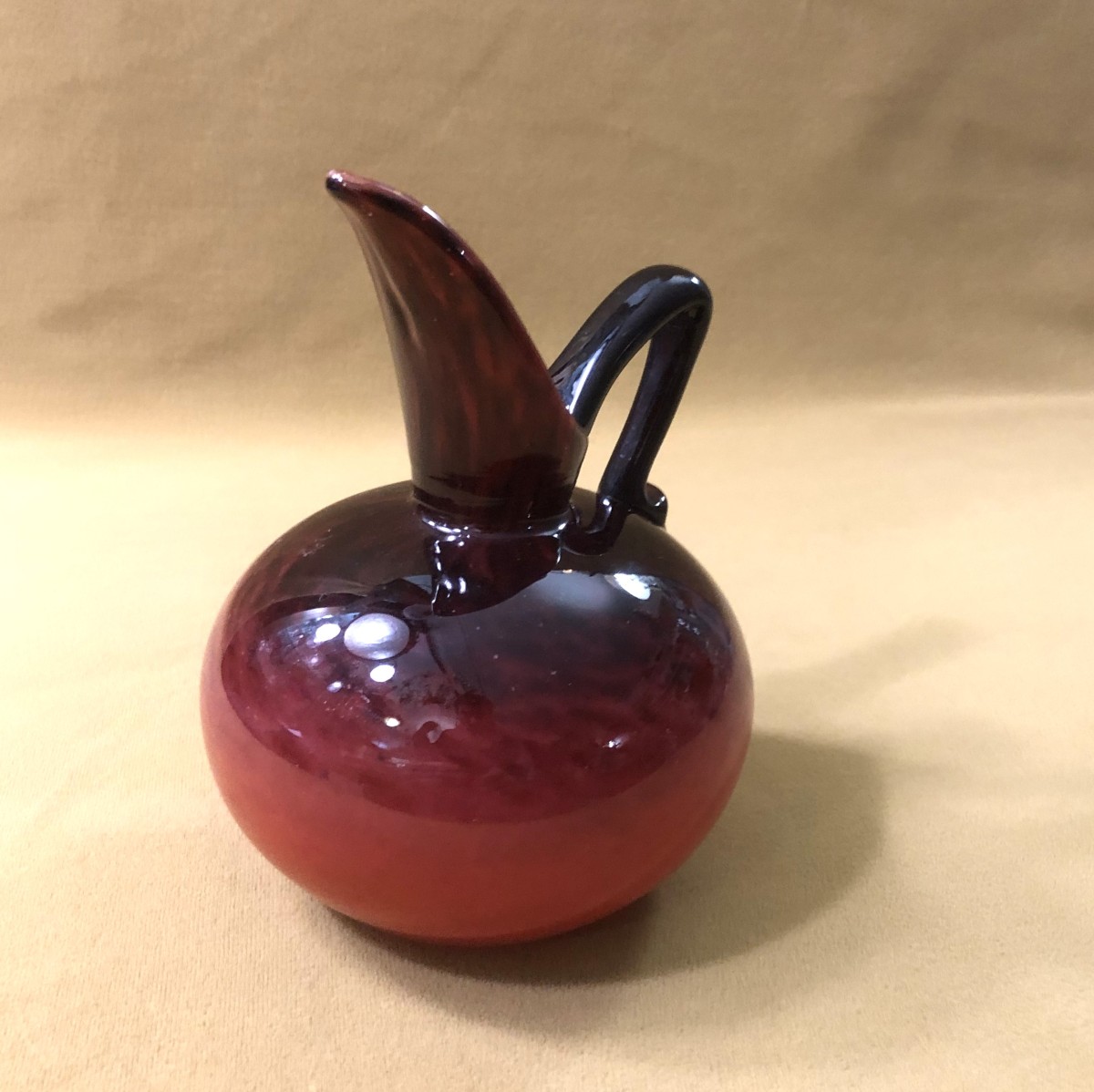 ancien pichet / verseuse ART DECO en verre marmoréen signé SCHNEIDER-photo-3