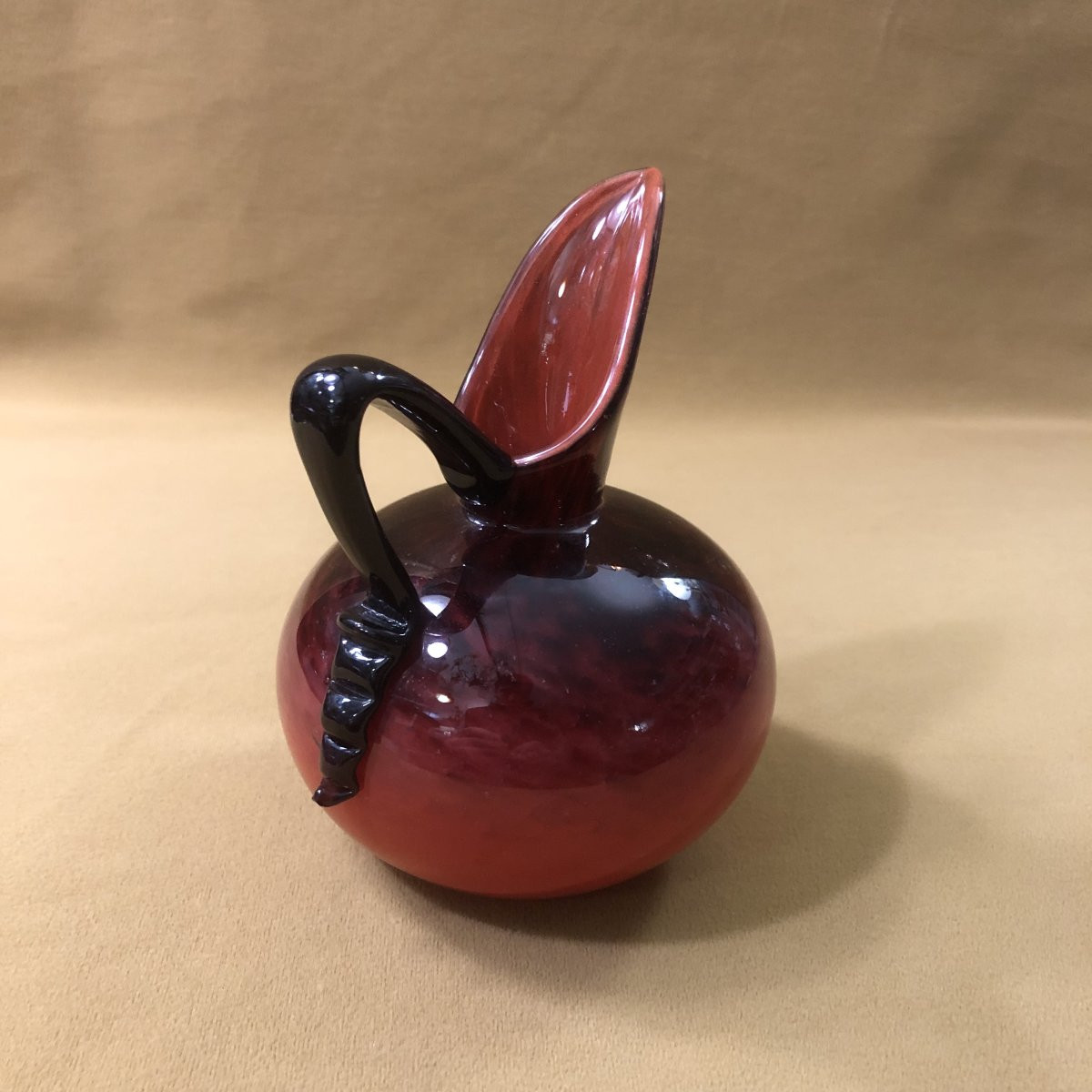 ancien pichet / verseuse ART DECO en verre marmoréen signé SCHNEIDER-photo-1