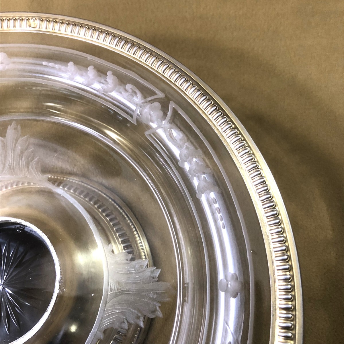 PAUL FOUCARD - coupe montée / compotier en cristal et vermeil poinçonné MINERVE-photo-4