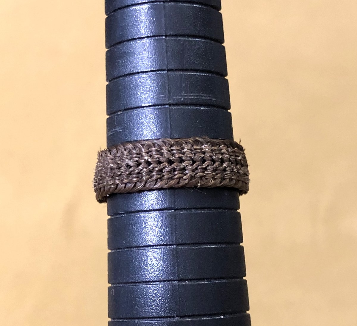 "sentimental" Ring / Mourning Jewelry In Braided Hair And 18-karat Gold - Late 19th Century-photo-3