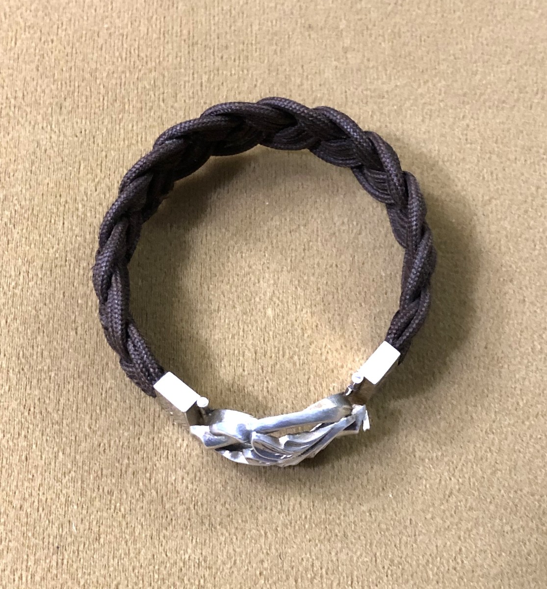 "sentimental" Bracelet / Mourning Jewelry In Braided Hair And Sterling Silver - Late 19th Century-photo-3