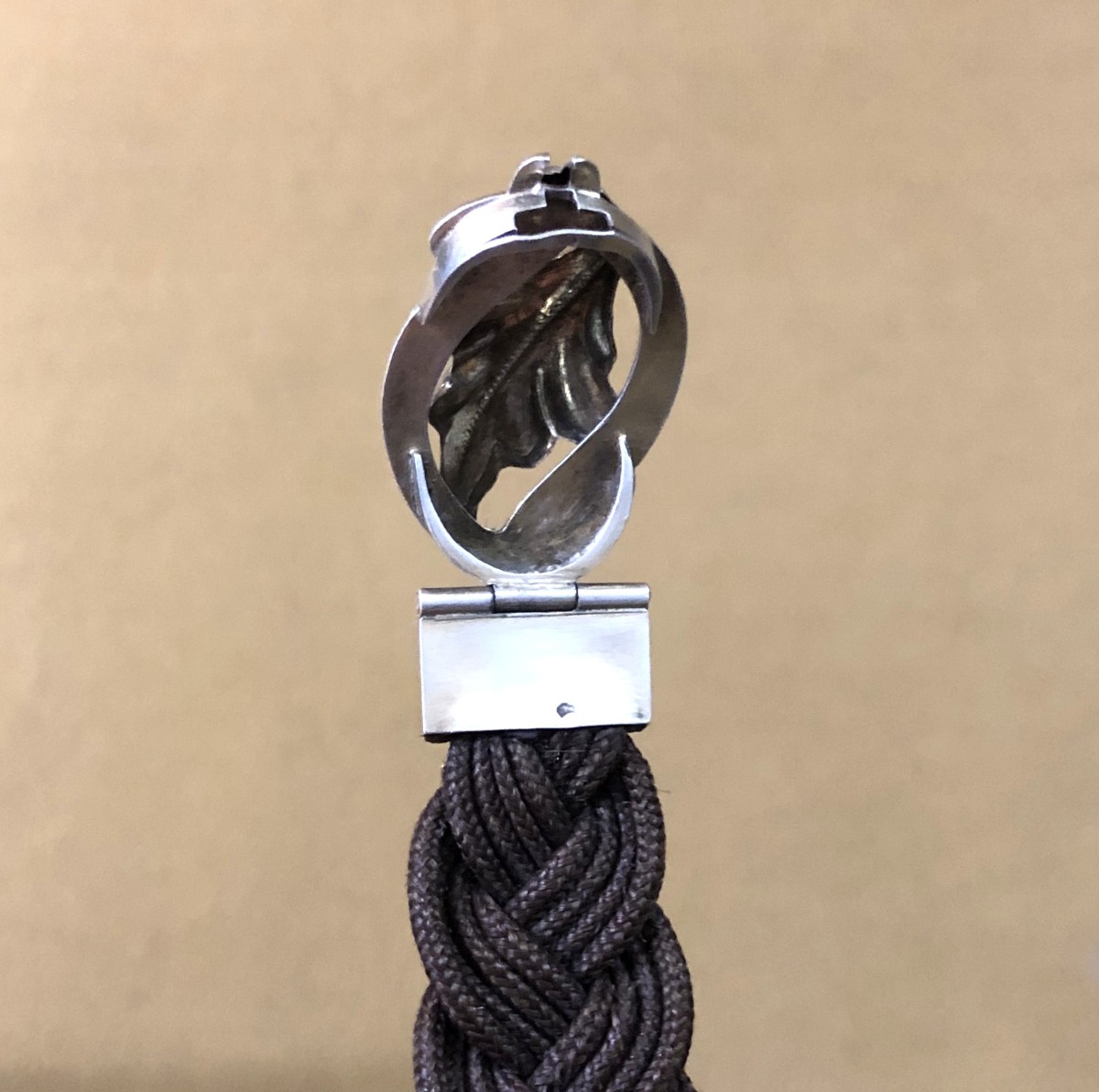 "sentimental" Bracelet / Mourning Jewelry In Braided Hair And Sterling Silver - Late 19th Century-photo-3