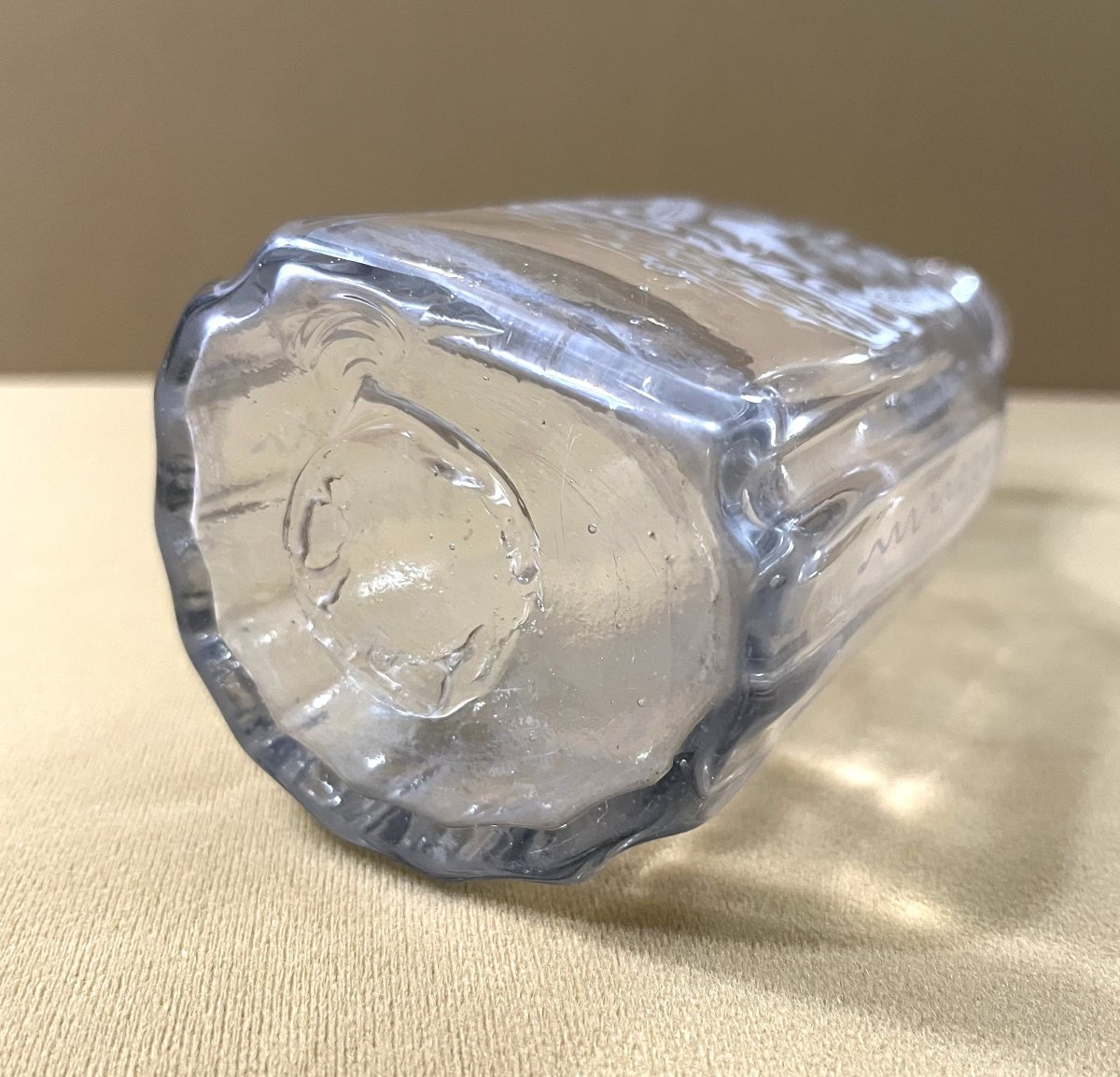 Antique Blown Glass Baptismal Bottle From Flühli (switzerland) Dated 1829-photo-4