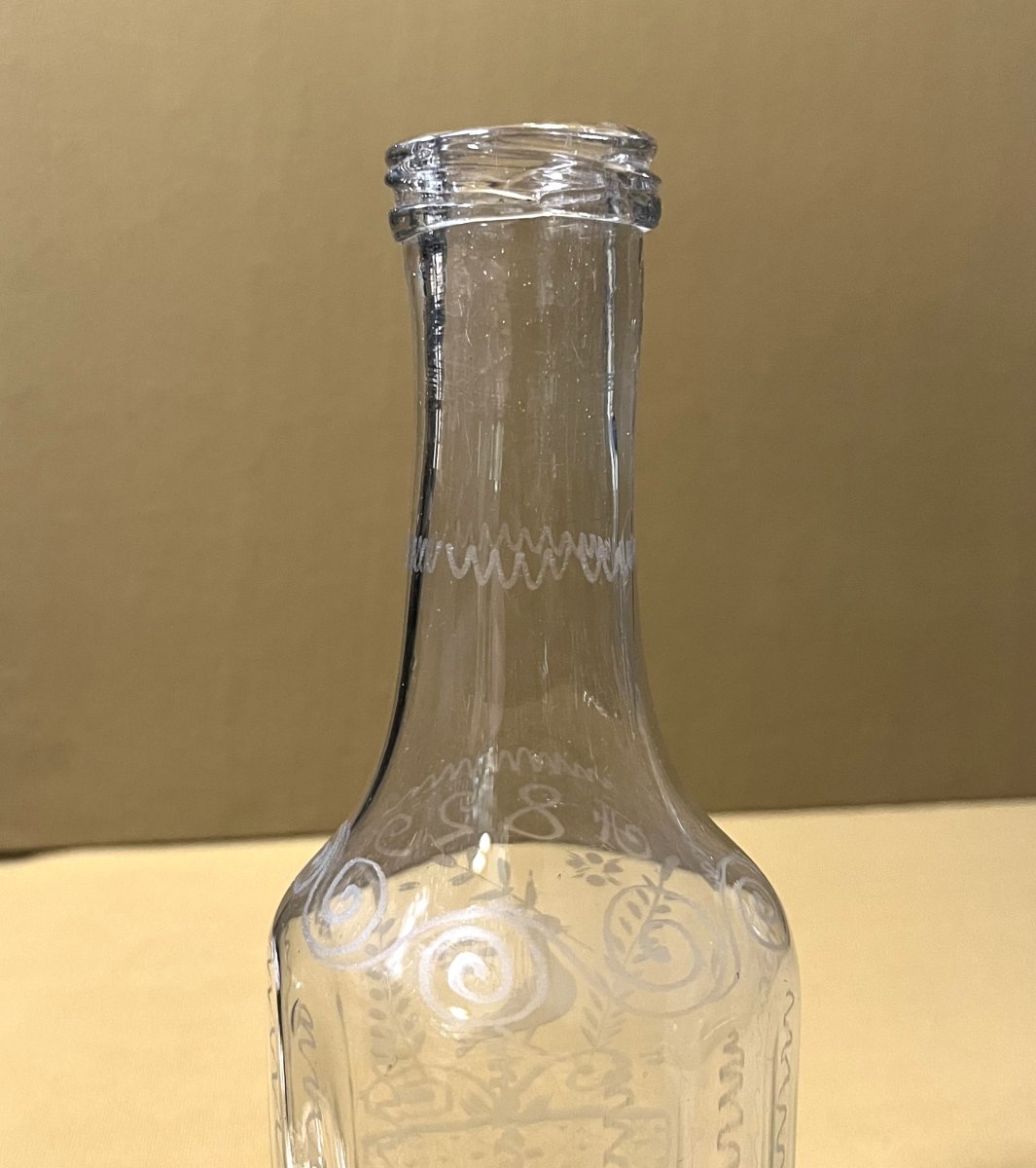 Antique Blown Glass Baptismal Bottle From Flühli (switzerland) Dated 1829-photo-6