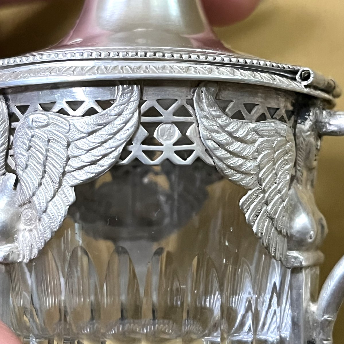 Solid Silver Mustard Pot From The Empire-consulate Period, Rooster Hallmark-photo-8