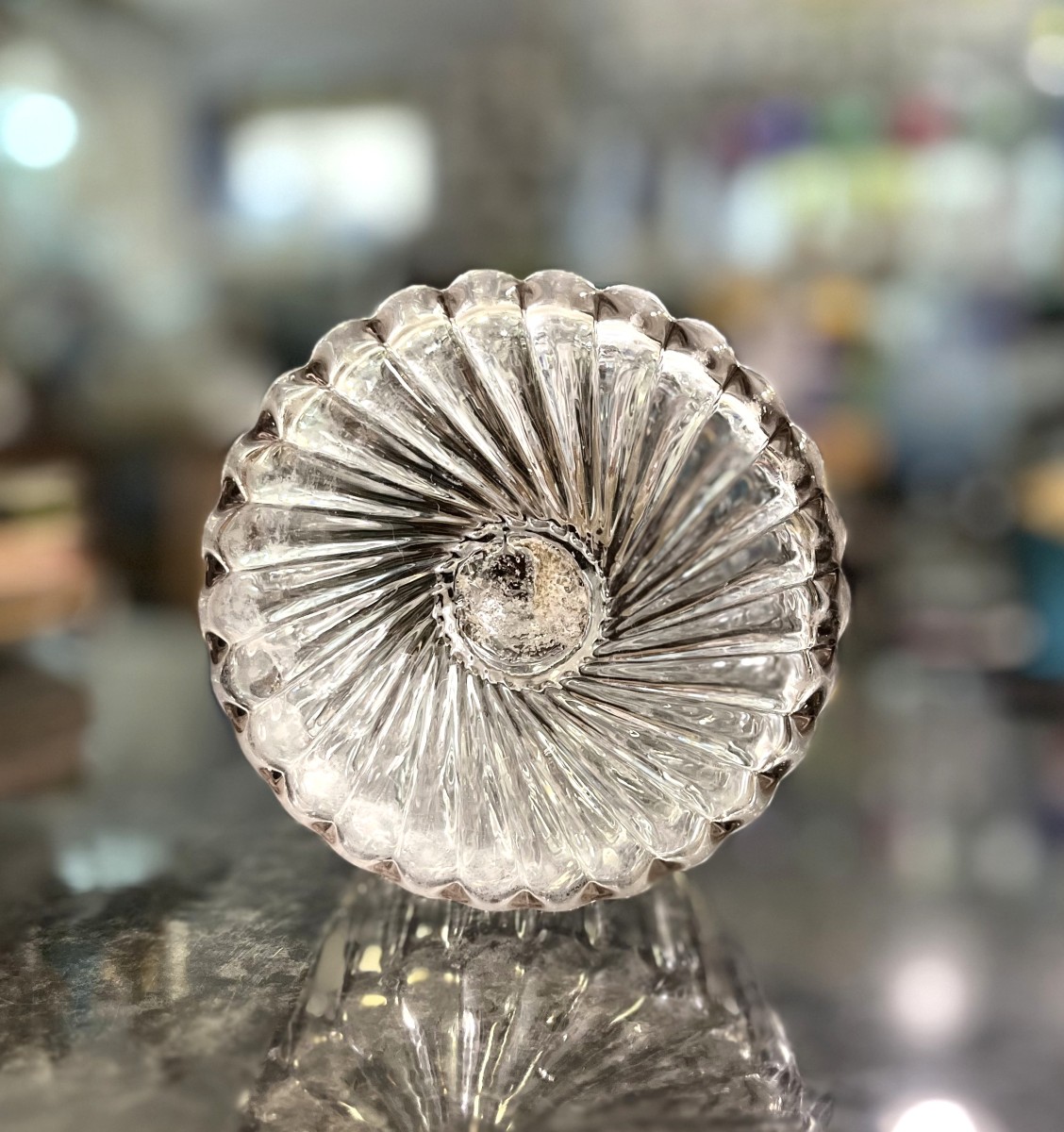ancienne bouteille de mariage en verre soufflé de Flühli (Suisse) daté 1851-photo-1